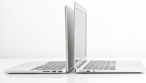 2015 Macbook Pro on left. Macbook Air on right